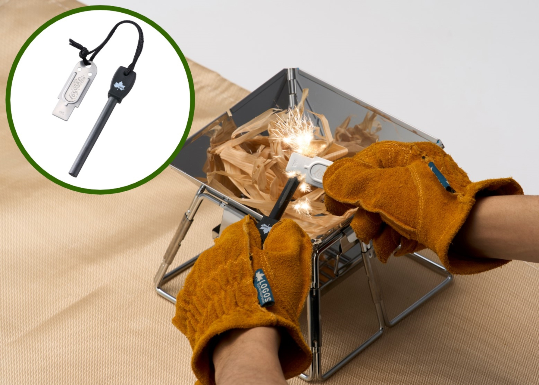 大きな火花をおこしやすい別売「ファイヤーストライカーセット」（3300円）