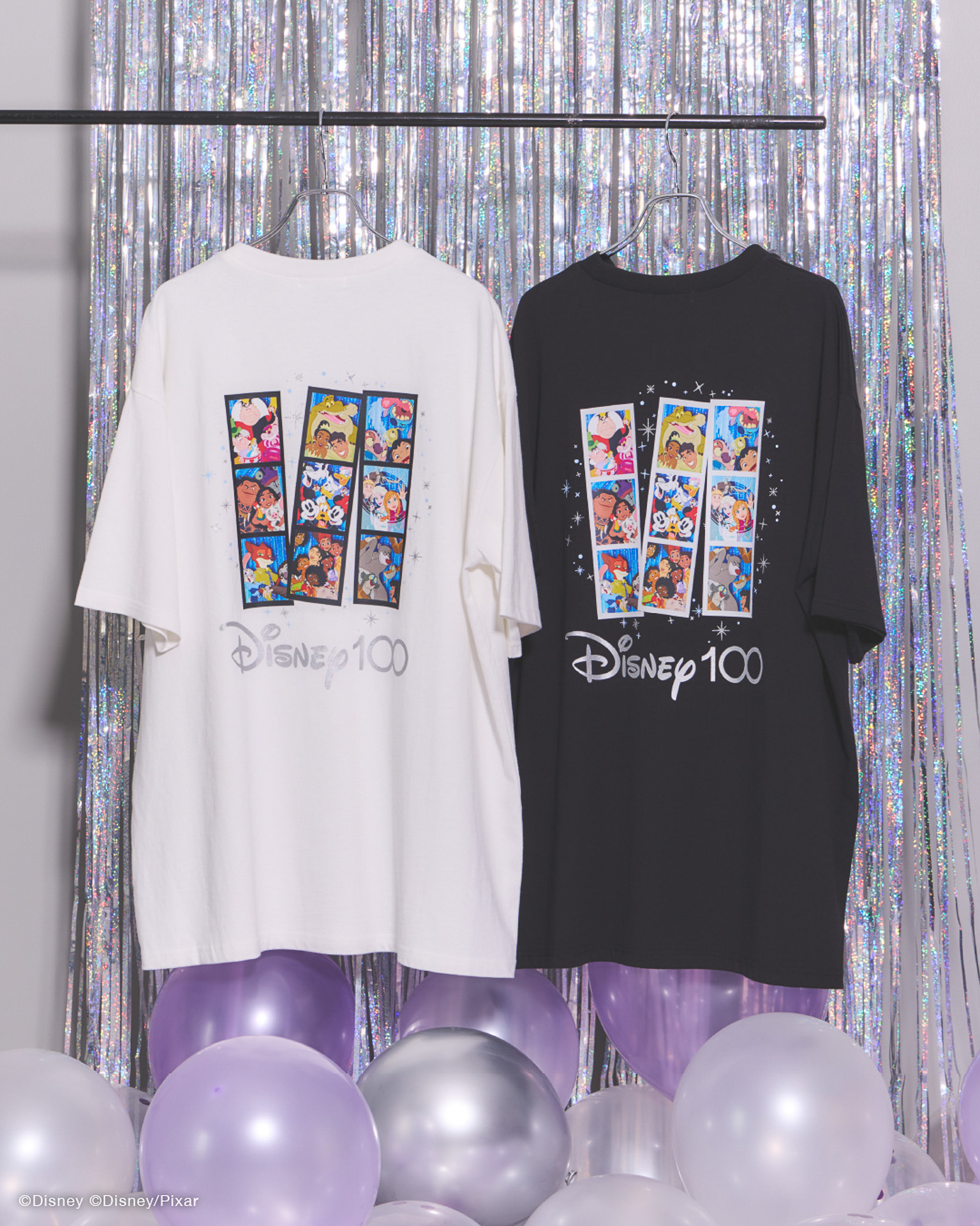 「Disney100／キラキラＴシャツ」（各3490円）