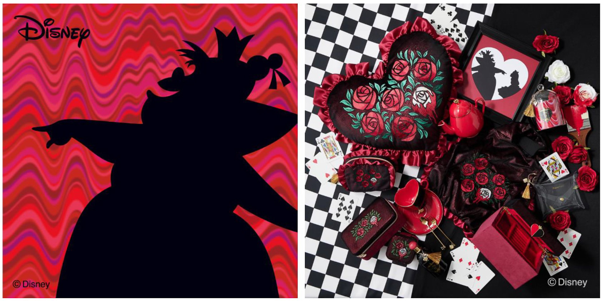 クイーンオブハートのアイテムはペンキ塗り途中の白バラが大きく描かれている