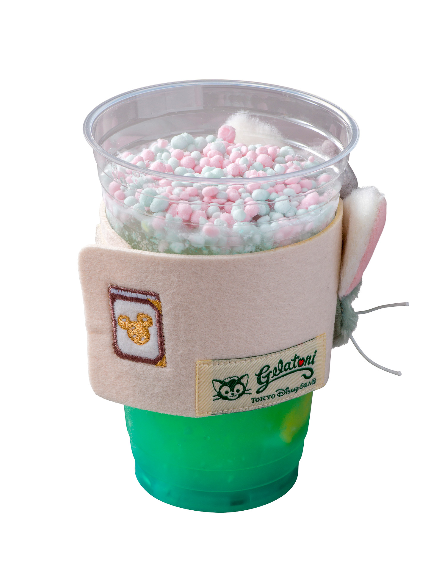 裏側にはジェラトーニのタグと絵本が刺繍されています