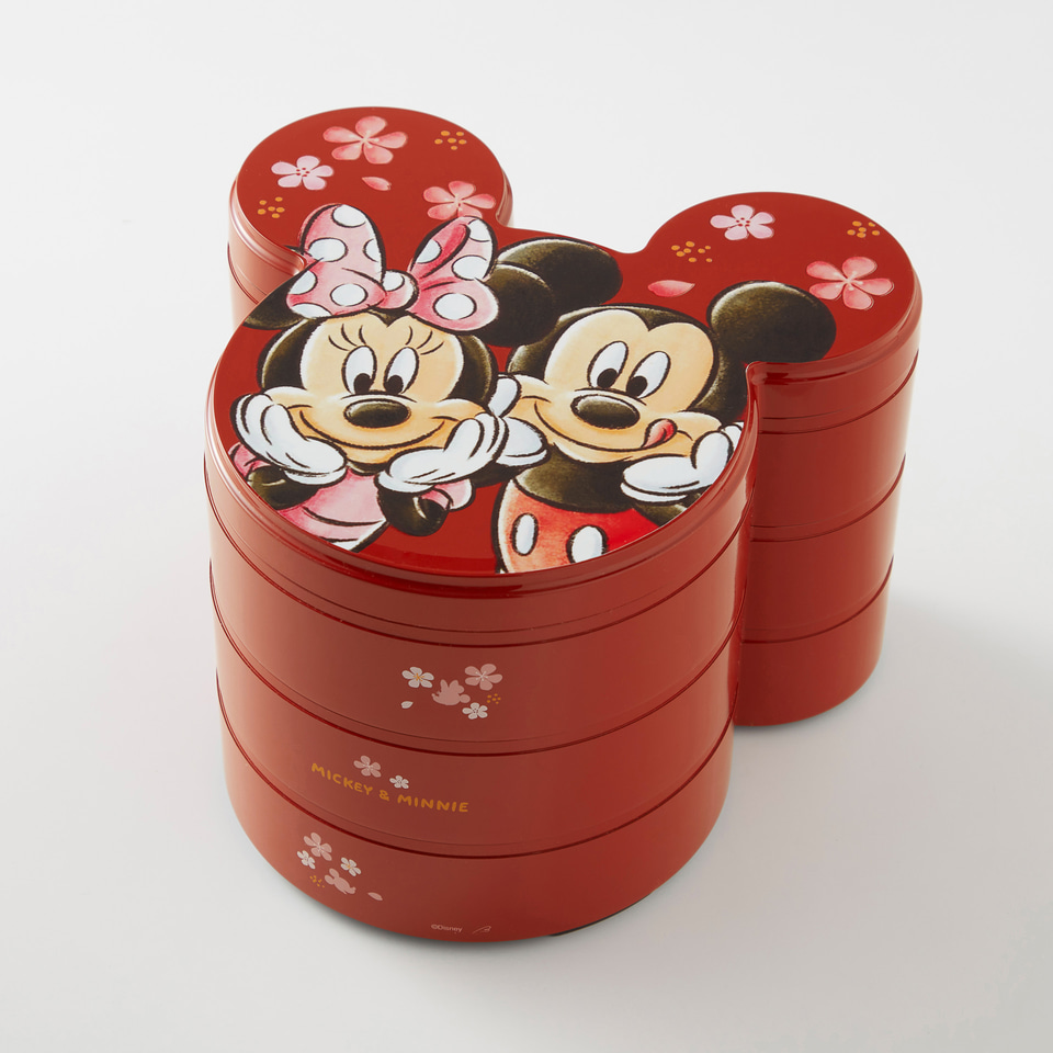 ディズニー　ミッキー&ミニー　お重箱三段 正月ディズニーはおせちから！ ベルメゾンがディズニー100デザインの