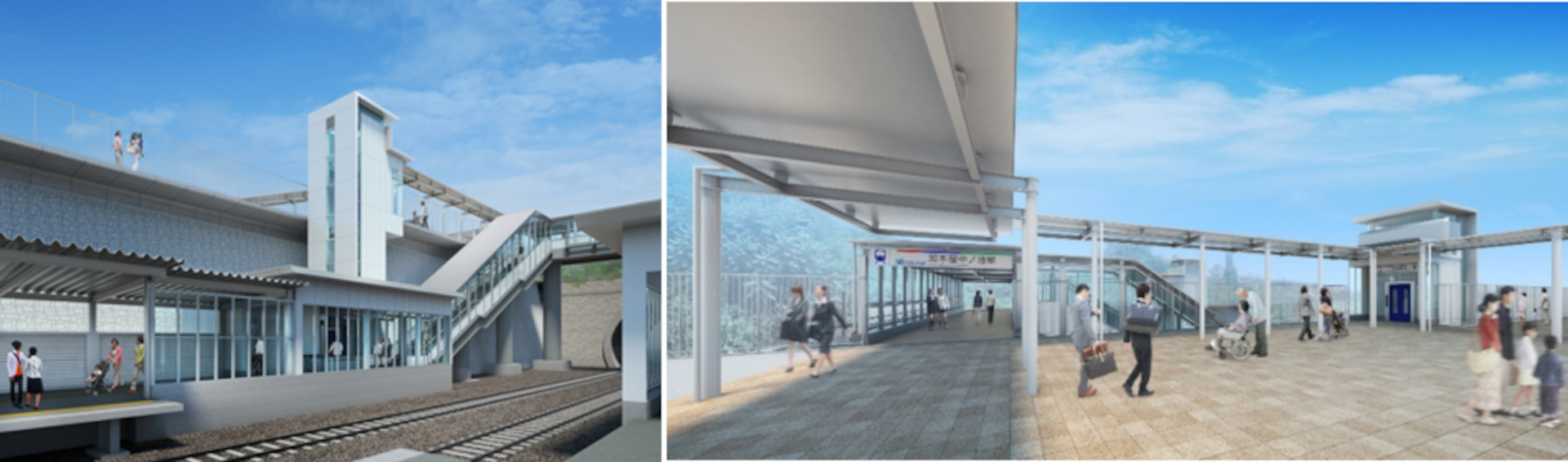 3月16日に運用開始する「北口駅舎」イメージ。公立西知多総合病院の最寄り改札口となる。なお「南改札口」は2024年度開業予定