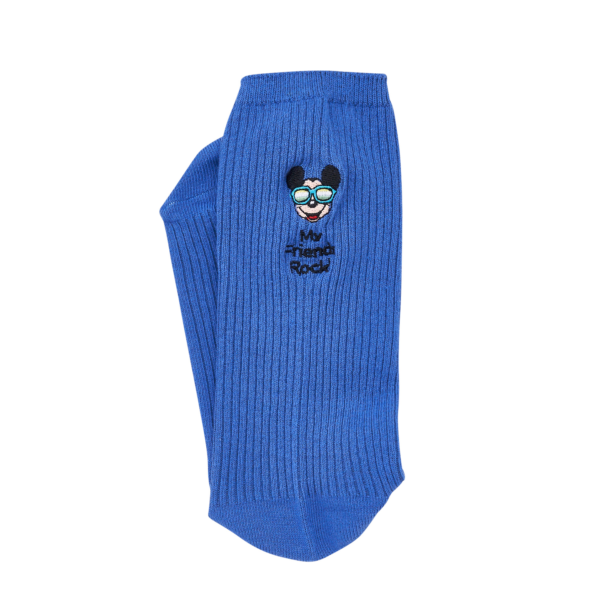 「ワンポイント刺しゅう入りソックス（ブルー）」（880円）