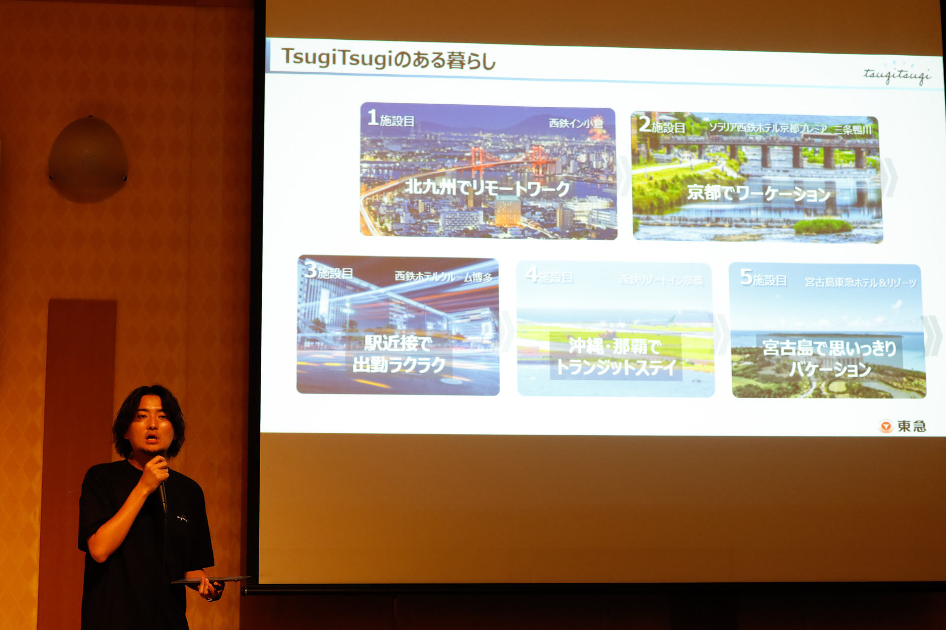 説明に登壇した東急株式会社 ホスピタリティ事業部 事業戦略グループ主査 川元一峰氏