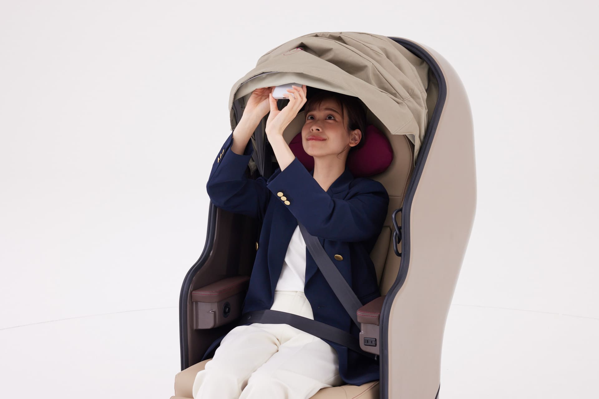 カノピー内スマホホルダー