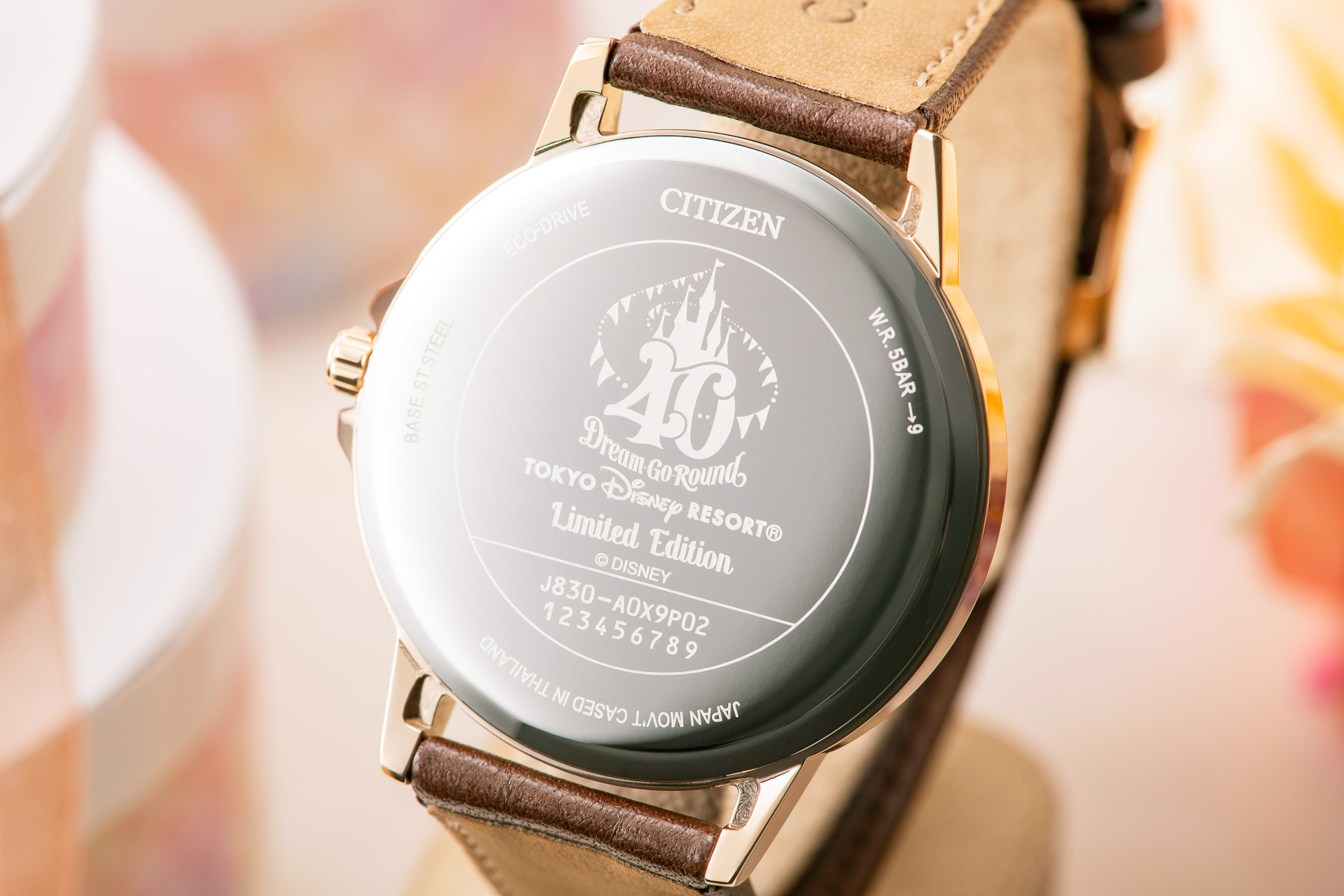 裏蓋には、40周年のロゴをデザイン