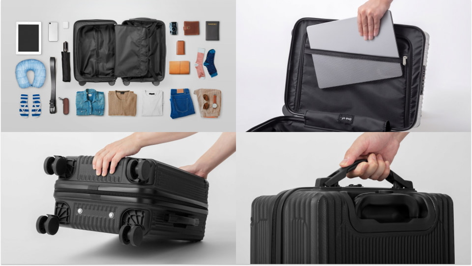 超希少❣️新品未使用箱付き オーシャンサイド 黒壺 トリオセット 新トラベルブランド「One of.」から軽量・高耐久スーツケース。36Lで