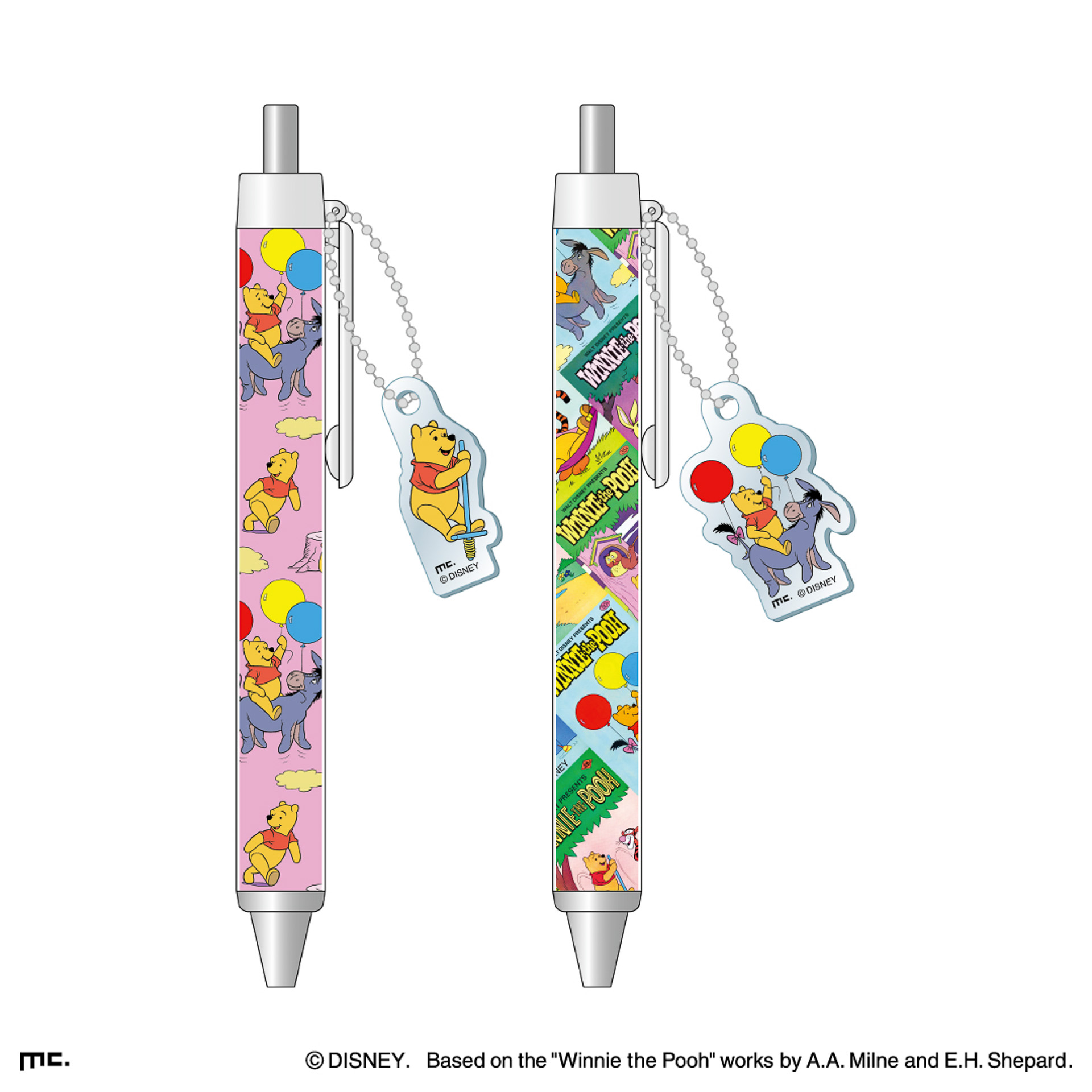 「マスコットボールペン（ポッピングプーさん／ポスタープーさん）」（各880円）