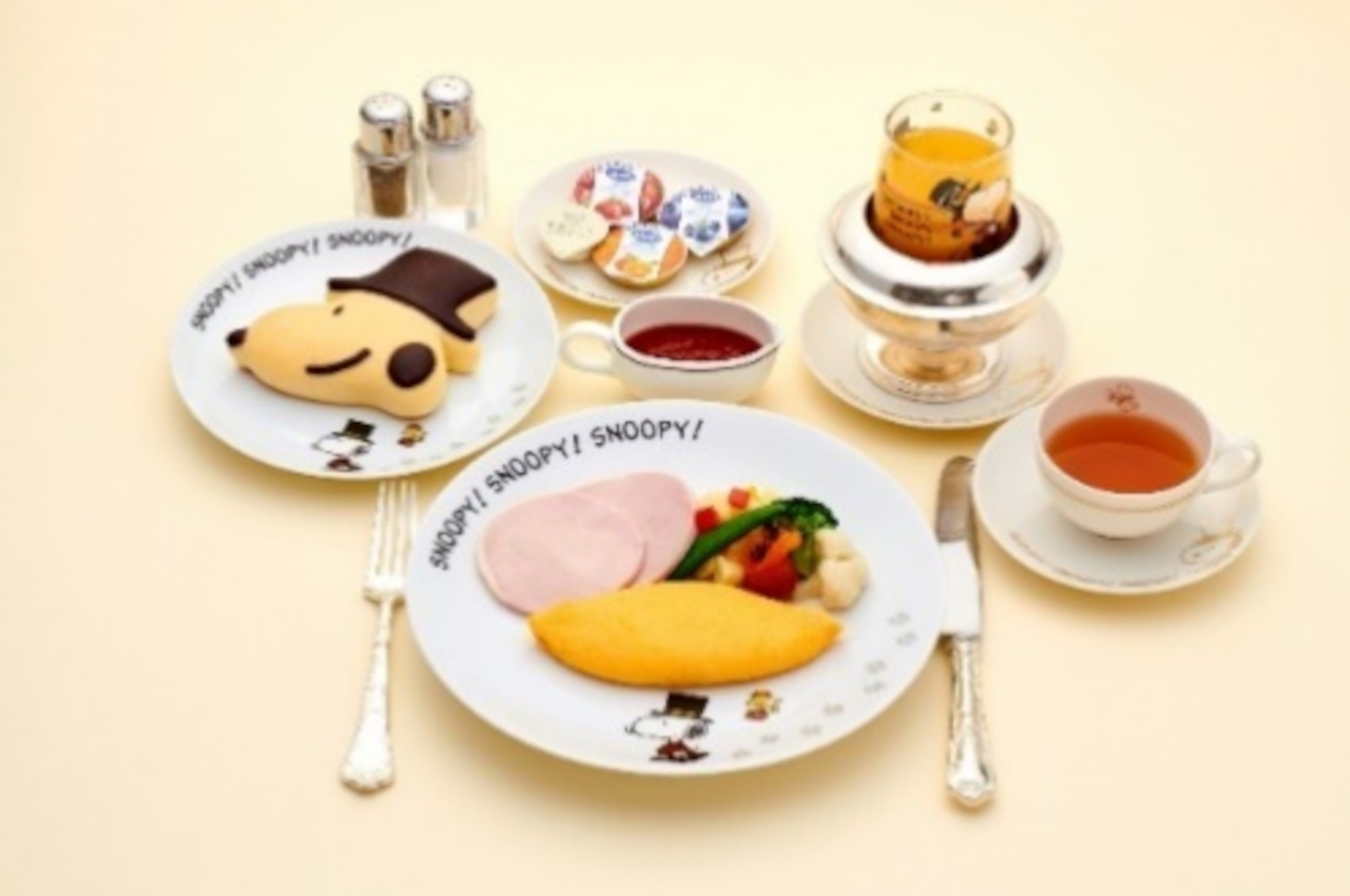 朝食も宿泊者だけのスヌーピー仕様