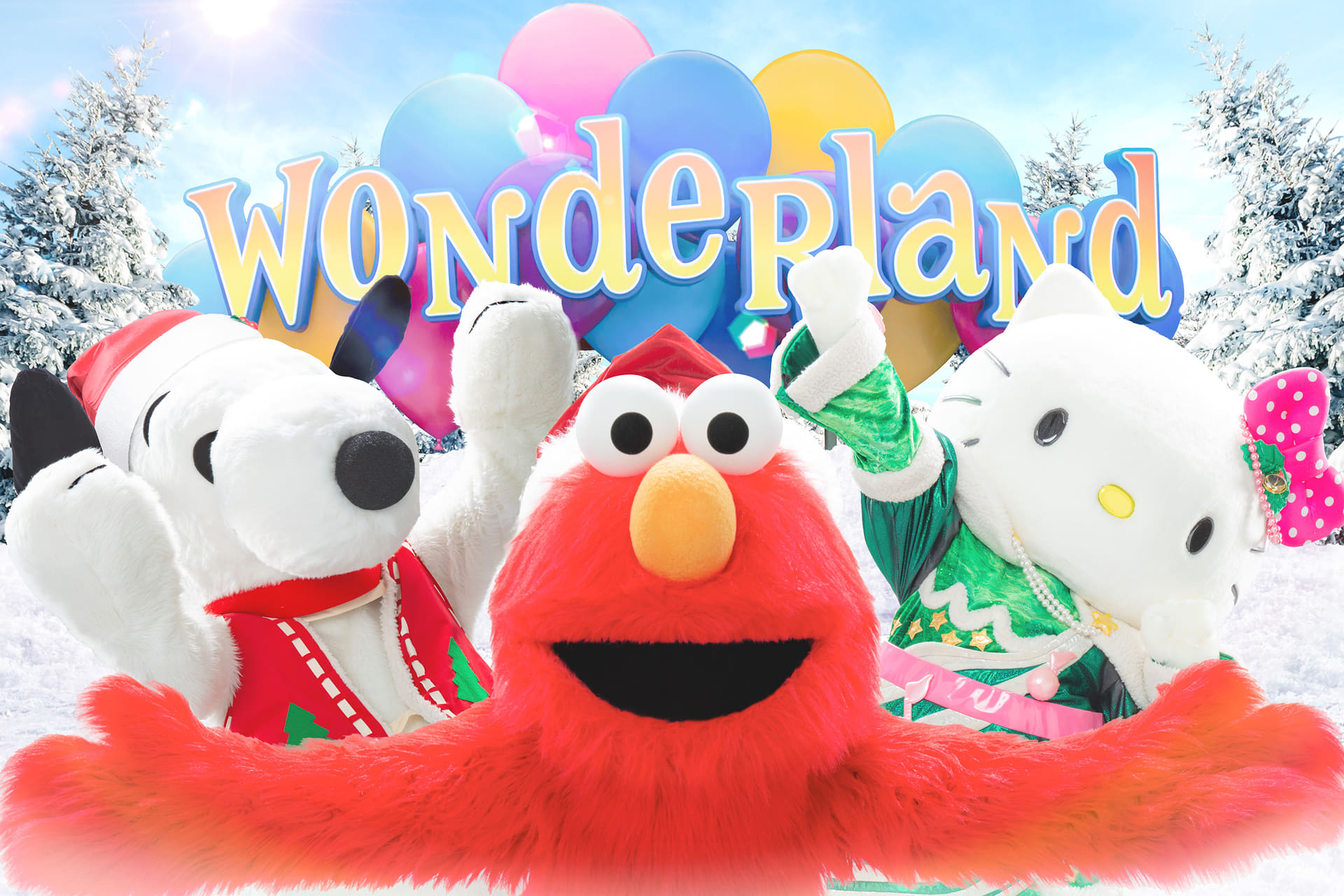 キャラクターたちとダンスを踊ったり、記念撮影ができる