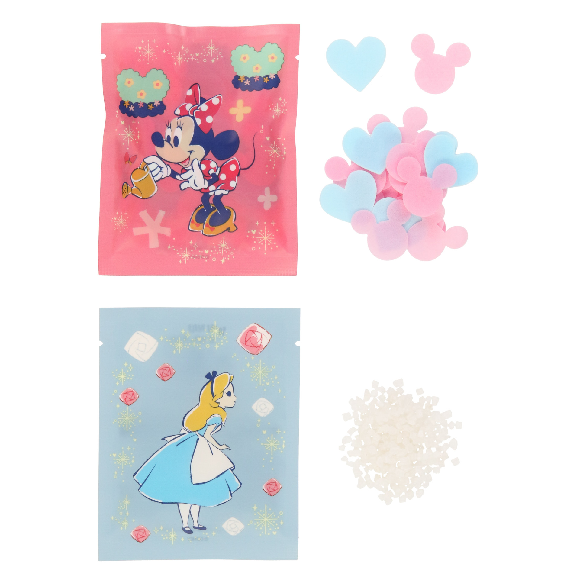 バスソルトはストロベリーの香り、ローズの香り。バスペタルはハニーの香り、フローラルの香り