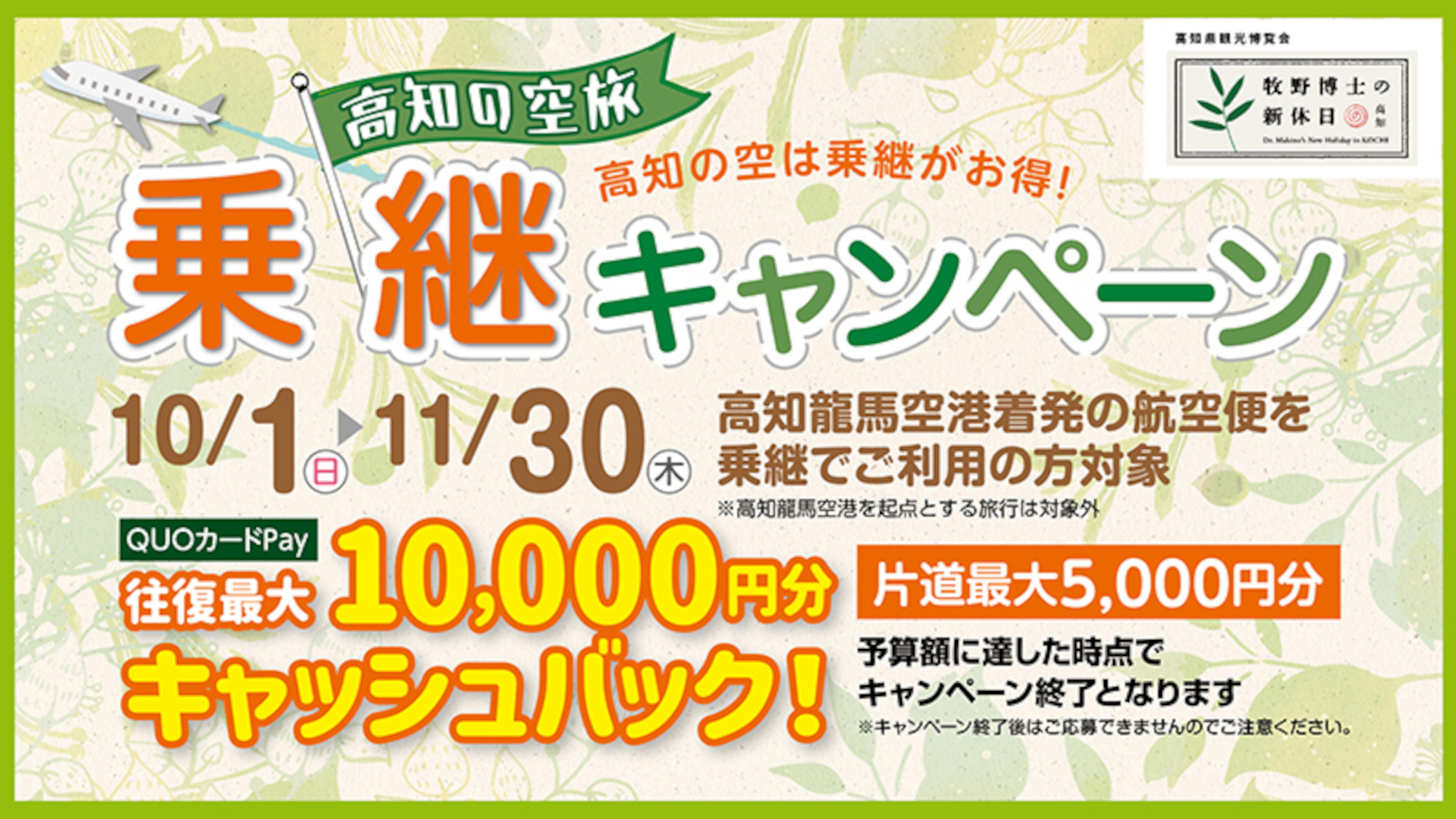 高知県が「高知の空旅 乗継キャンペーン」を実施
