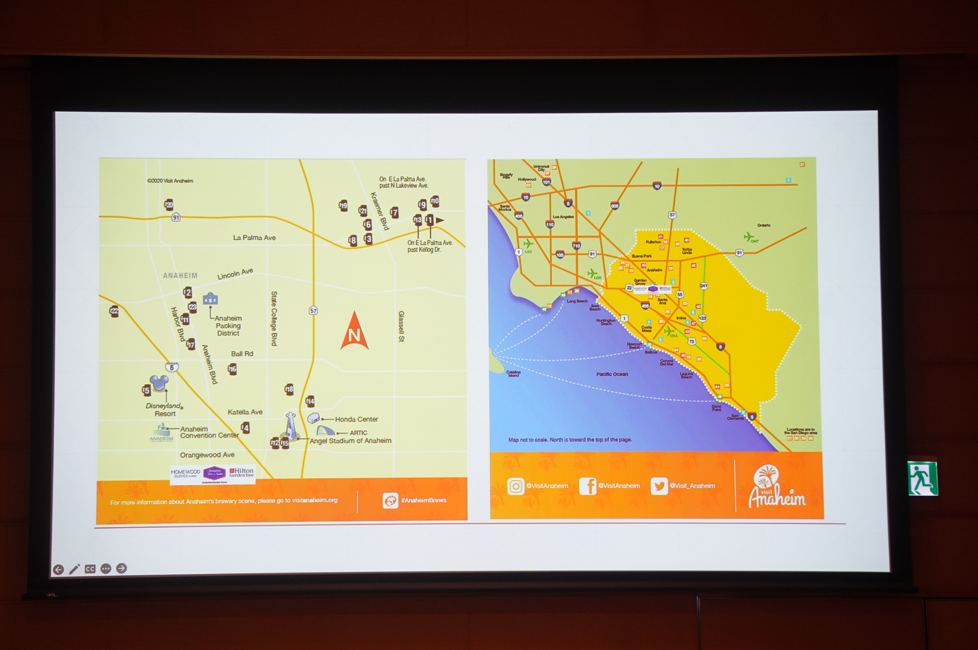 ホテル周辺マップ。ホテルは中心市街地にある