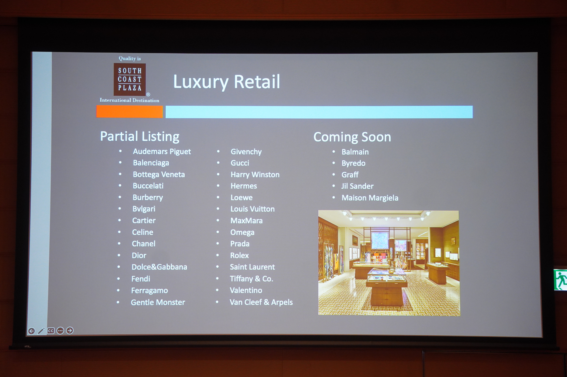 Hermès、GUCCI、CHANELなど250店舗のラグジュアリーブランドが入居する