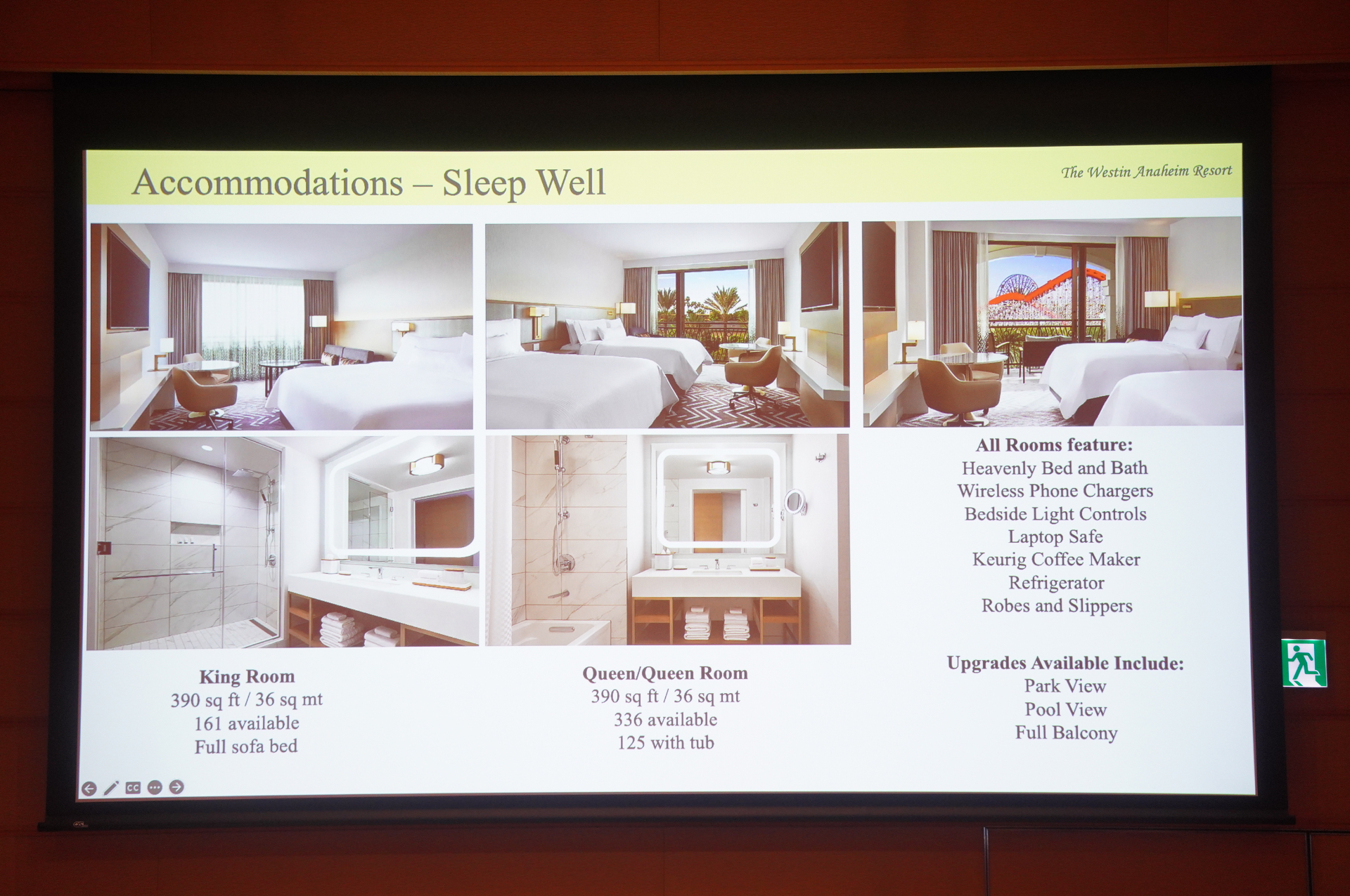 「ザ・ウェスティン・アナハイムリゾート」はアナハイムの中心地にあるラグジュアリーホテル。618の客室があり、1人でもハネムーンでも利用しやすい部屋タイプを用意