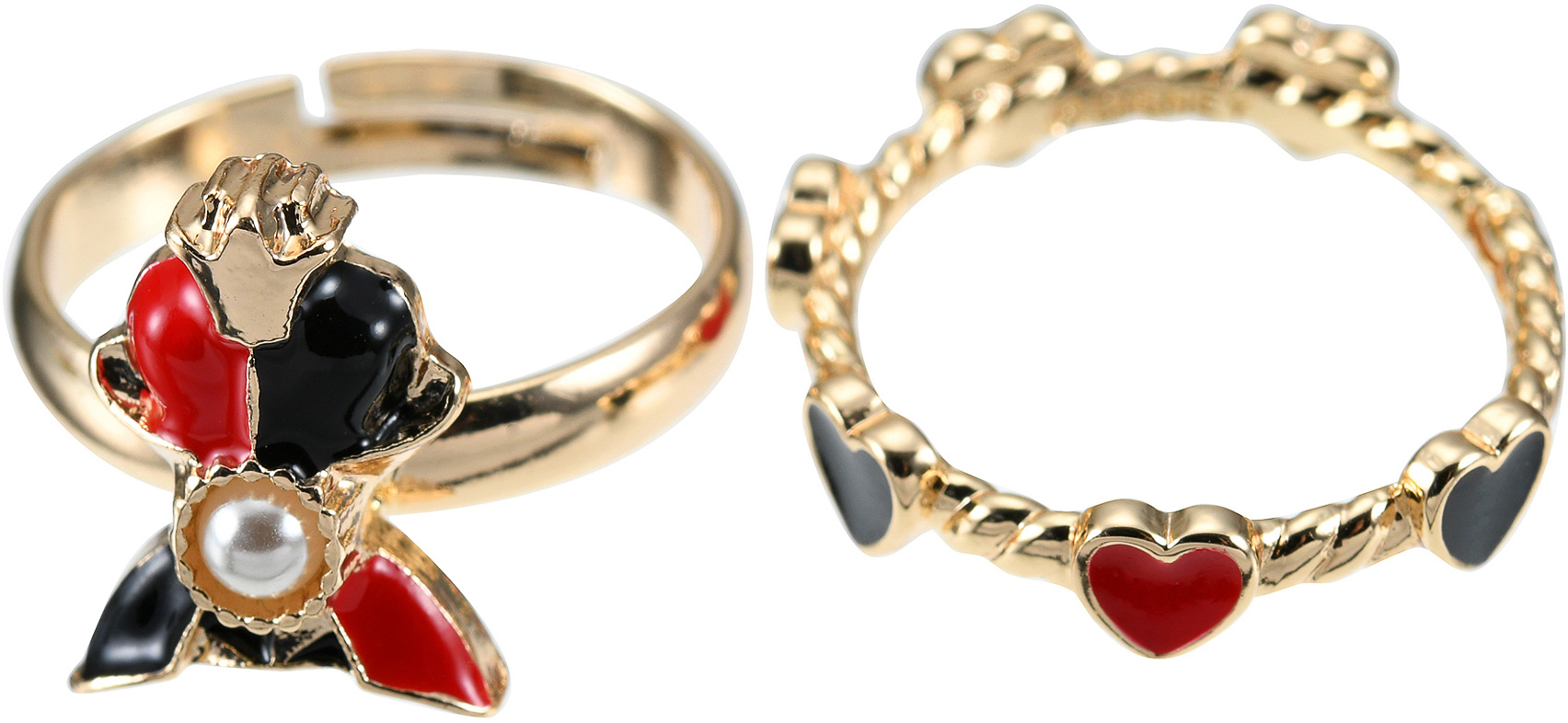 ドレスイメージとハートを散りばめたリング