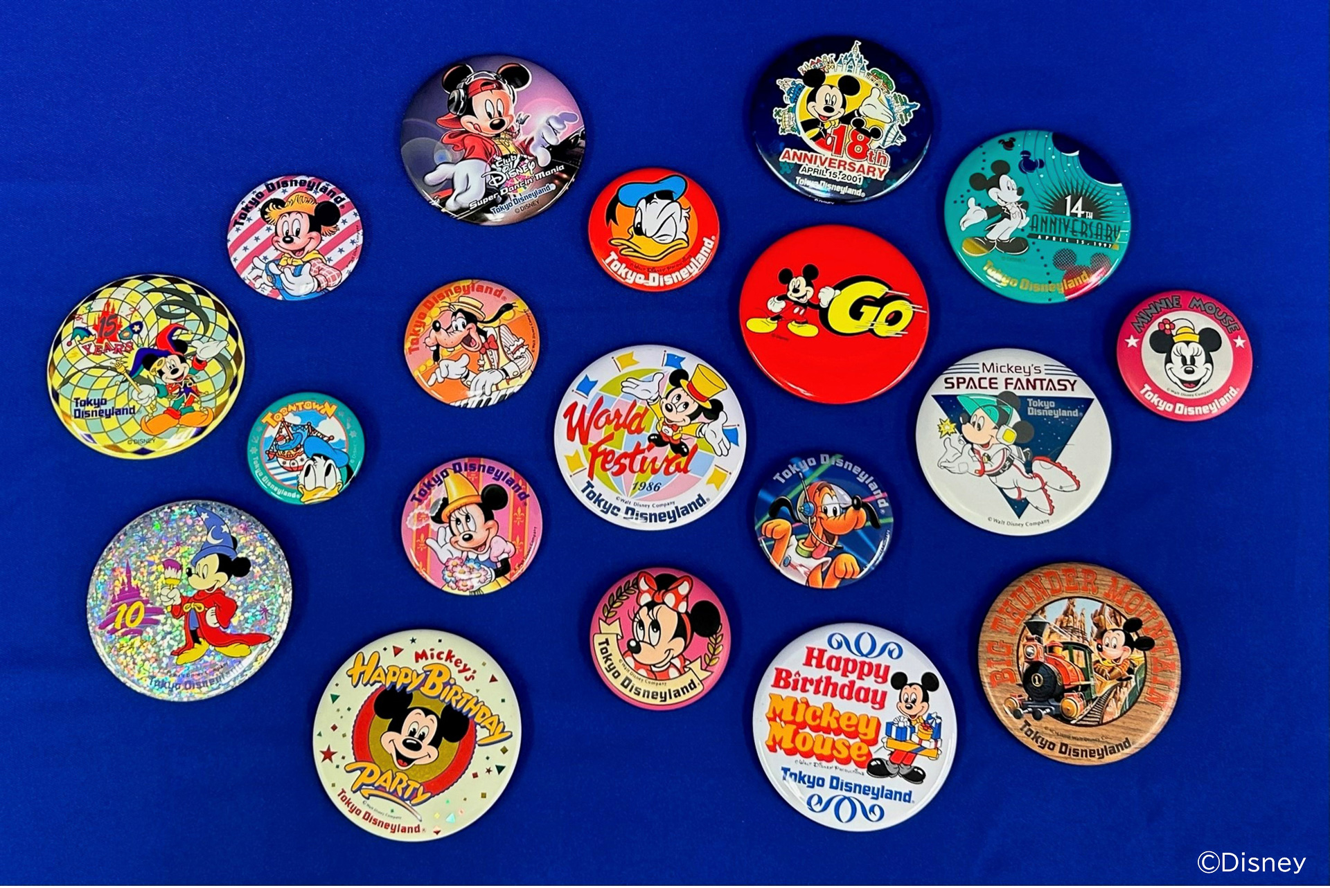 周年の缶バッジは、集めている人も多い人気アイテム