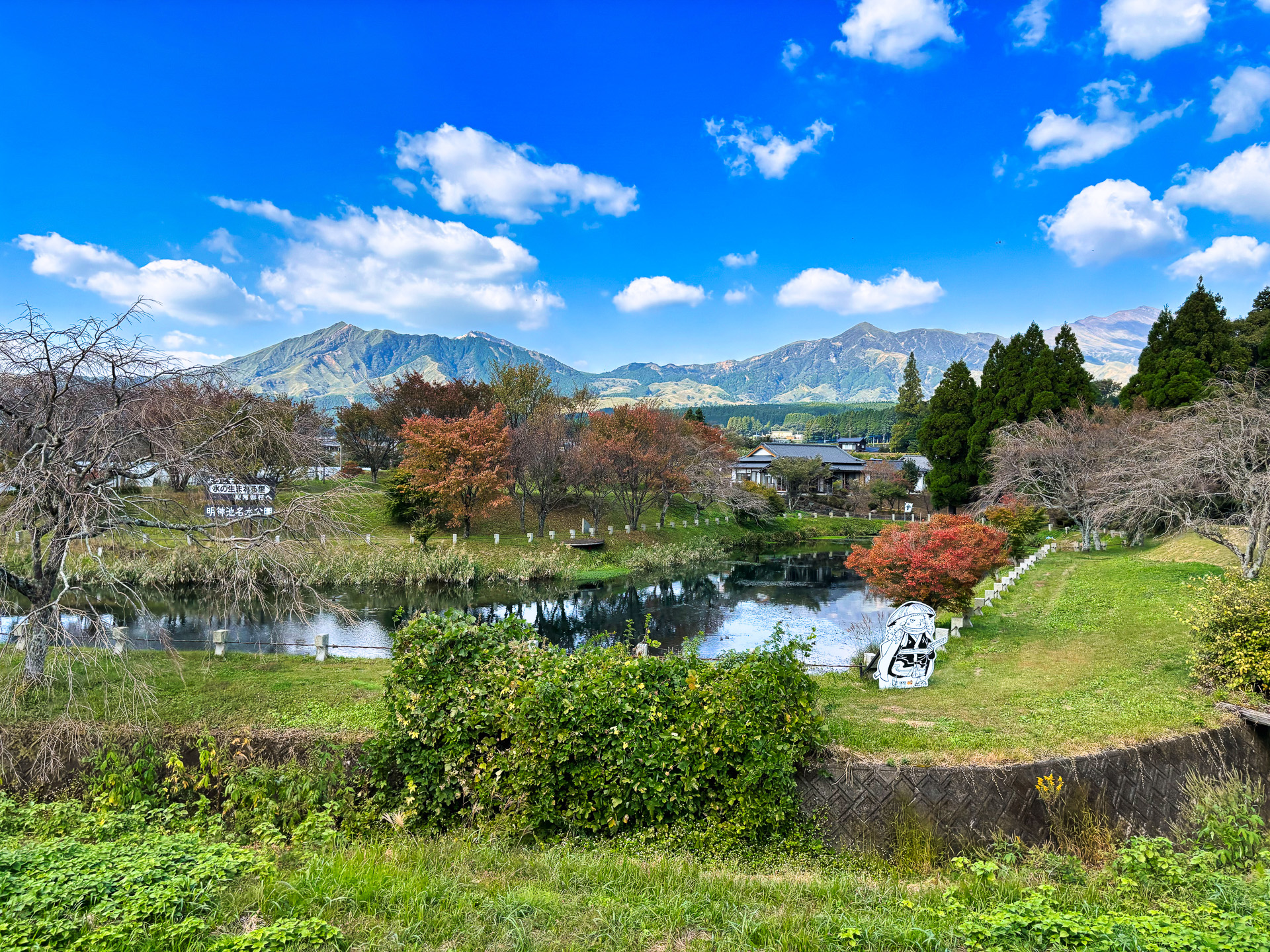 トロッコ列車の車窓からの水源探しだけでも十分楽しむことができる。阿蘇の自然の豊かさを実感