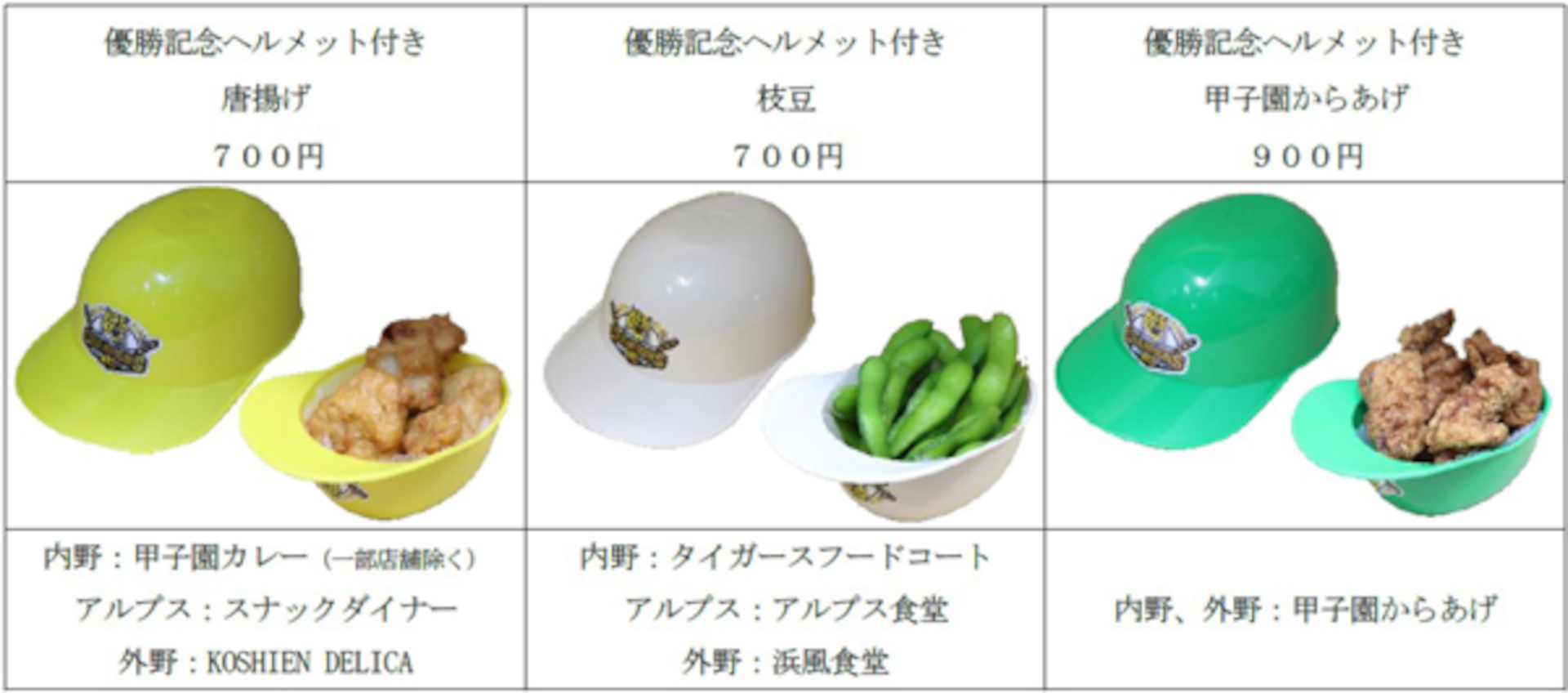 優勝記念ロゴが入った期間限定メニュー（クリアファイルプレゼント対象外）
