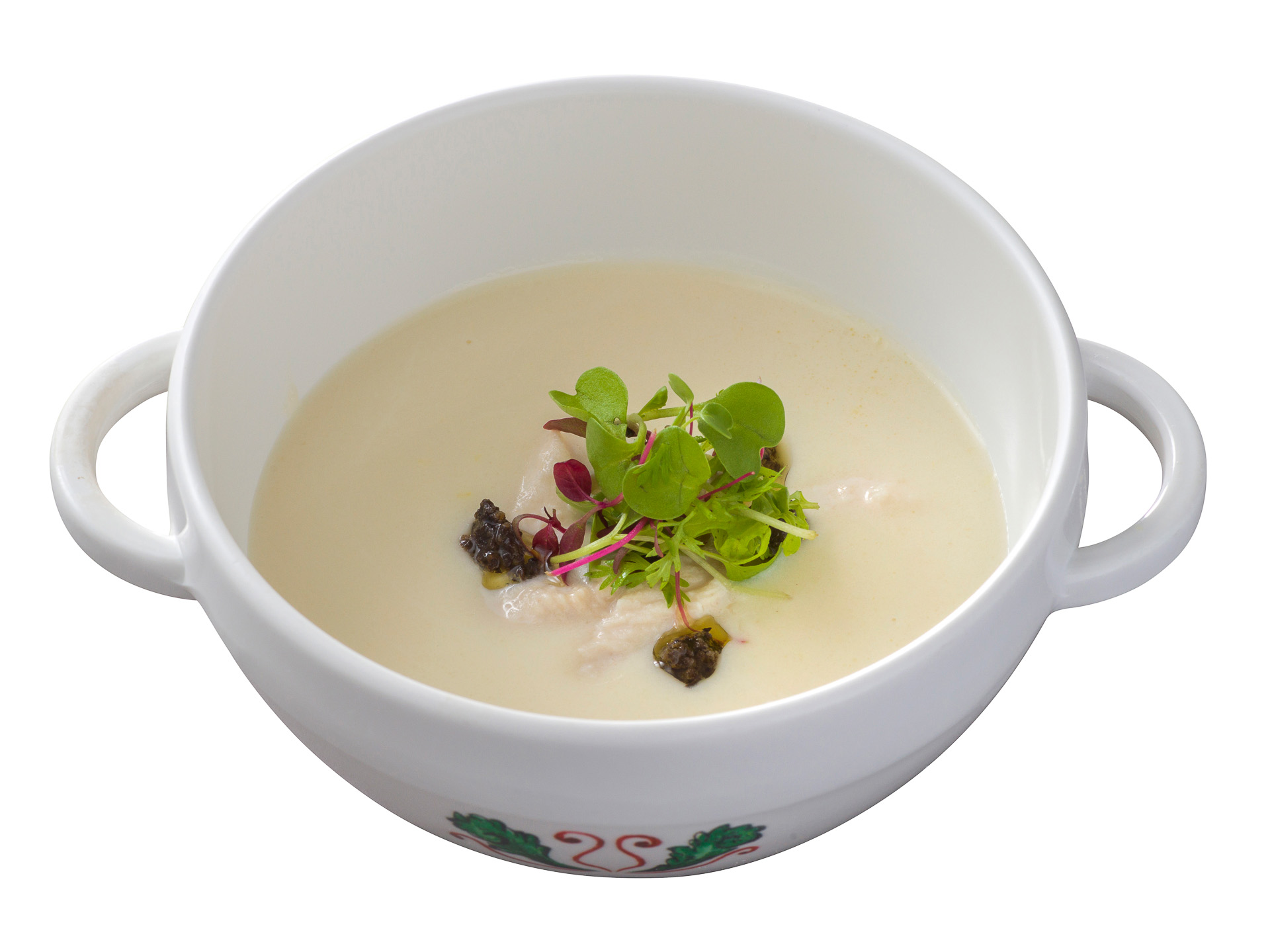 「白インゲン豆とポテトのスープ、トリュフ風味」