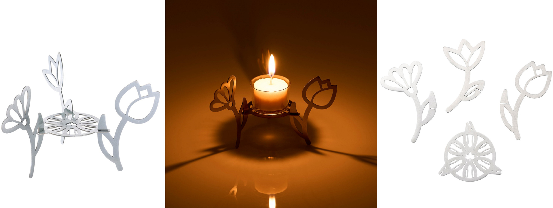 花をモチーフにした「キャンドルスタンド（flower）」