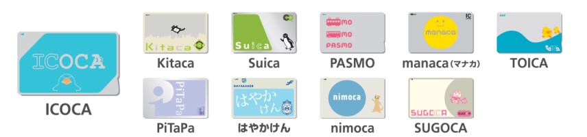 対象の全国交通系ICカード
