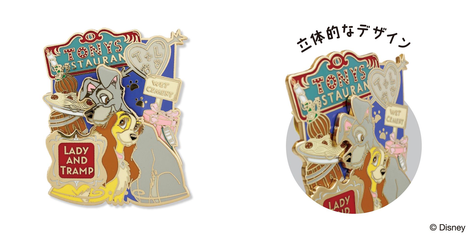 「コレクションピンバッジ レディ＆トランプ 」（1650円）