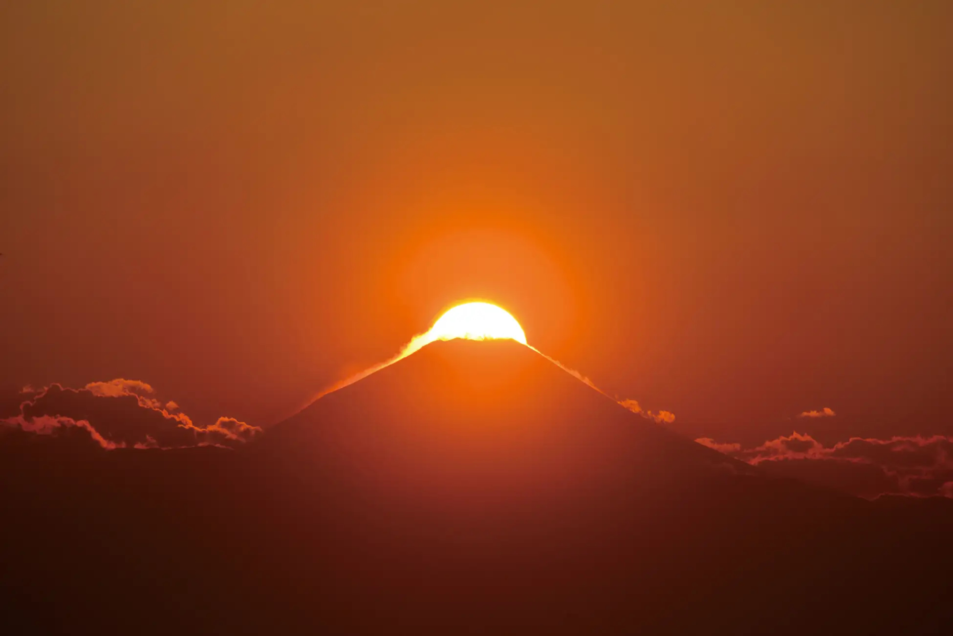 過去に天望デッキから撮影した「ダイヤモンド富士」