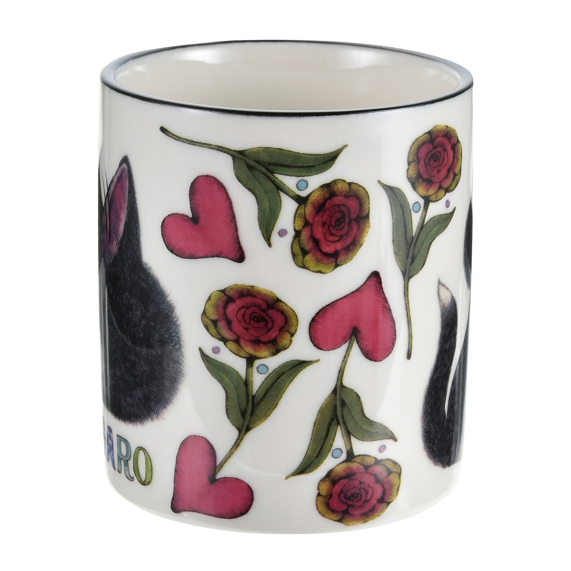 もう一方には花々が