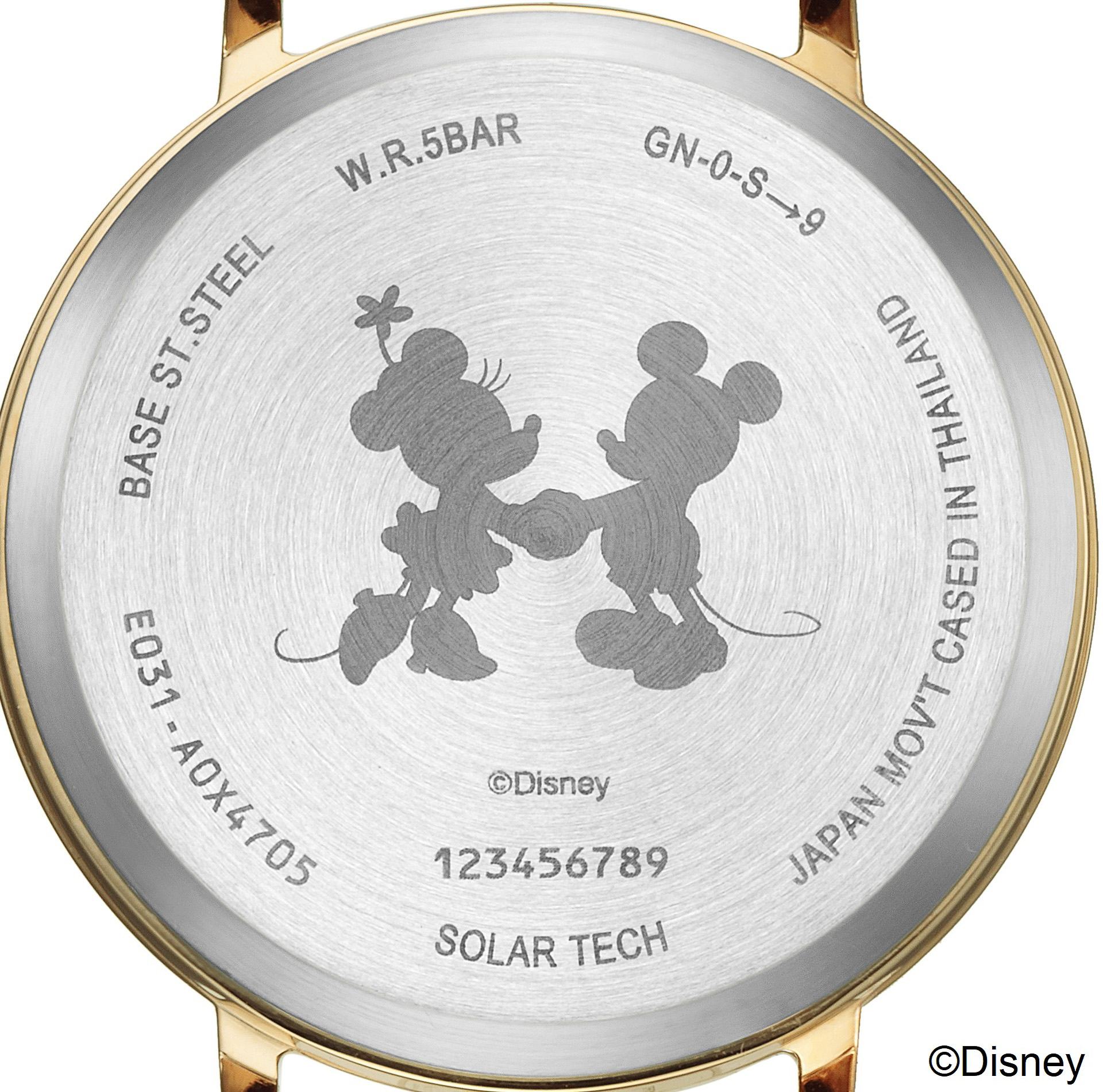 裏蓋にはシルエットを刻印