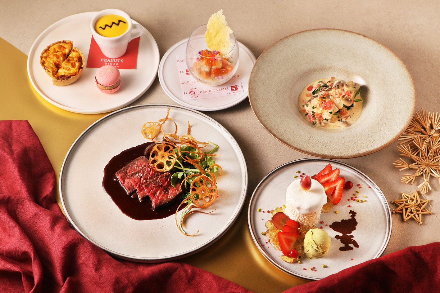 「PEANUTS DINER 神戸」のクリスマスディナーコース
