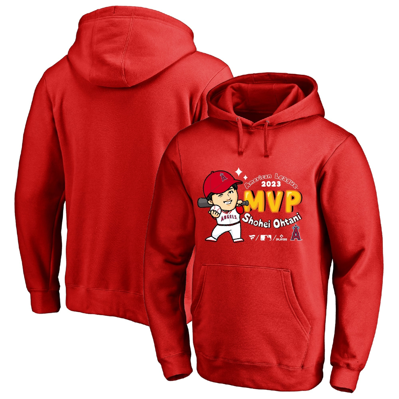 「ファナティクス エンゼルス 大谷翔平 ア・リーグ MVP 記念 2023 イラスト パーカー」（各色7700円）