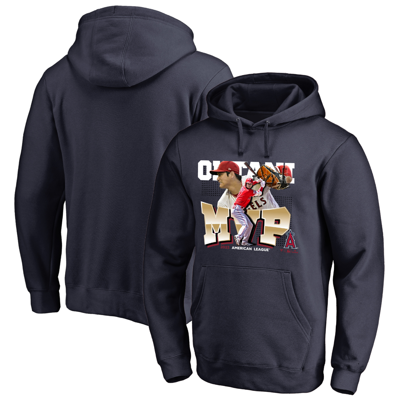 「ファナティクス エンゼルス 大谷翔平 ア・リーグ MVP 記念 2023 イラスト パーカー」（各色7700円）