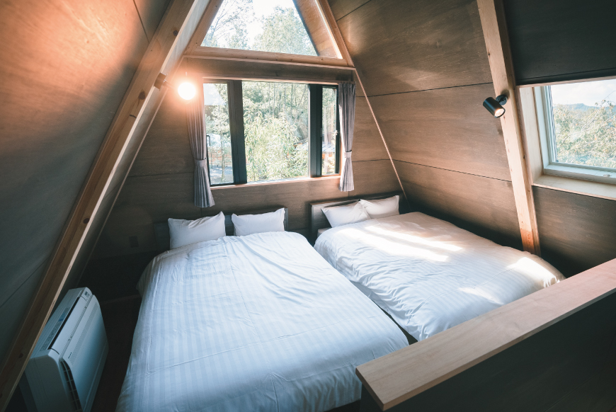 コテージの寝室