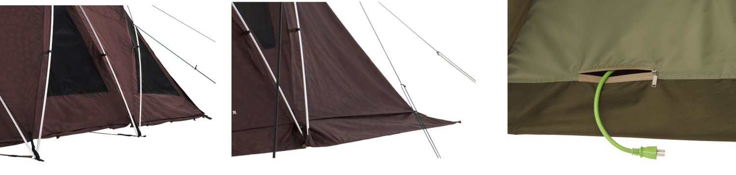 通気性をアップさせる昇降式マッドスカートや電源コードを設置