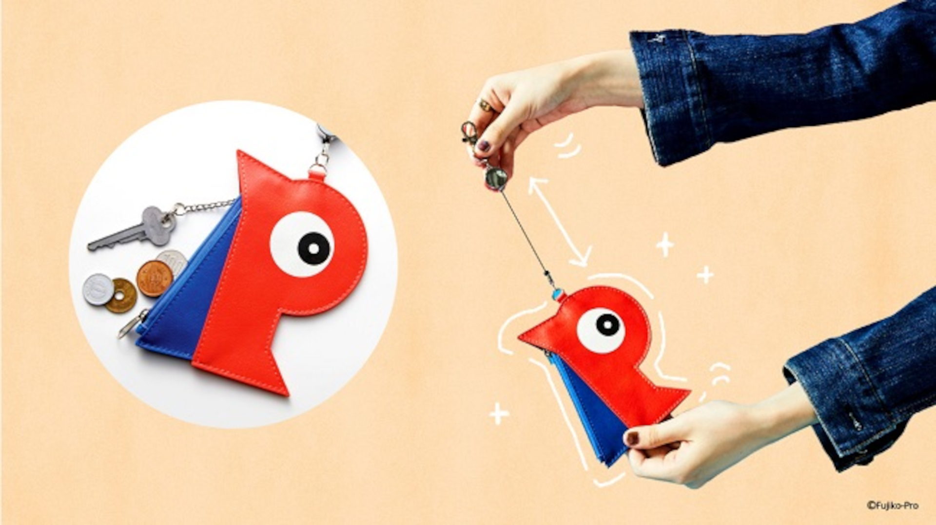 FUJIKO・F・FUJIO 90TH Anniversary シュッと伸びる「パーマンバッジ」　キーケース〈パーマン1号〉