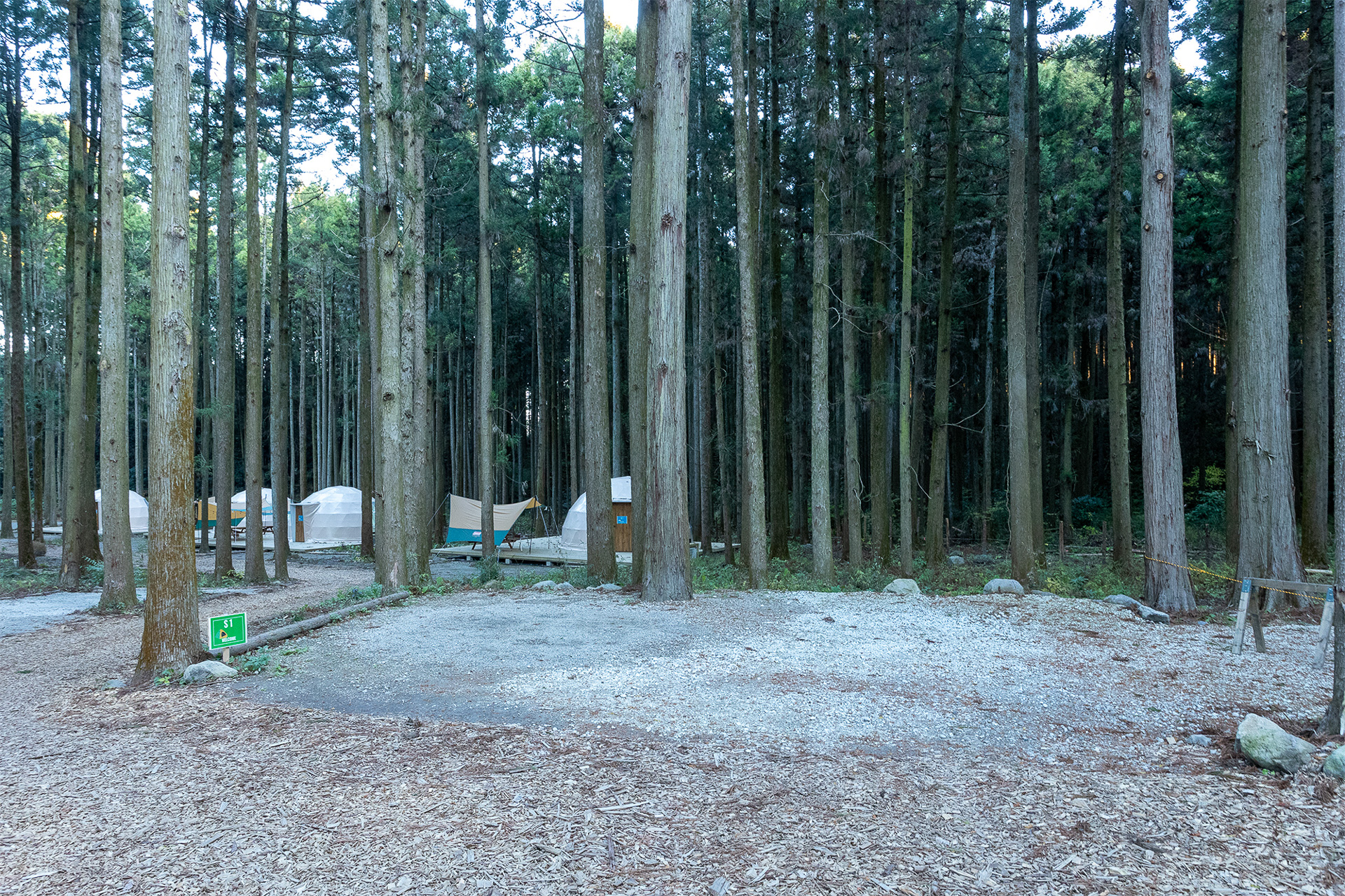 ここはソロサイト。ほかの区画と隣り合っていない。ほかのサイトから離れたところにもう1つのソロサイトを作っている最中