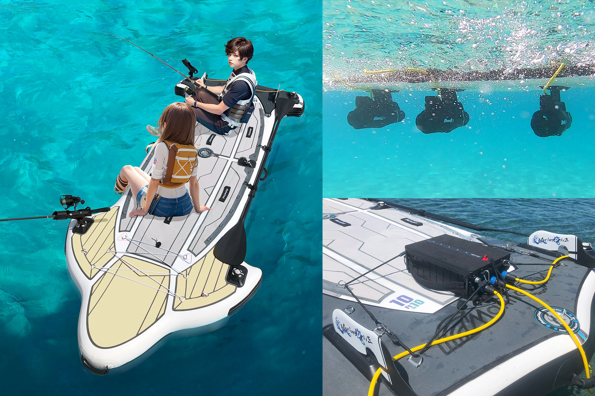 3機の電動ジェット推進器と1287Whの大容量リチウムイオンバッテリーを搭載