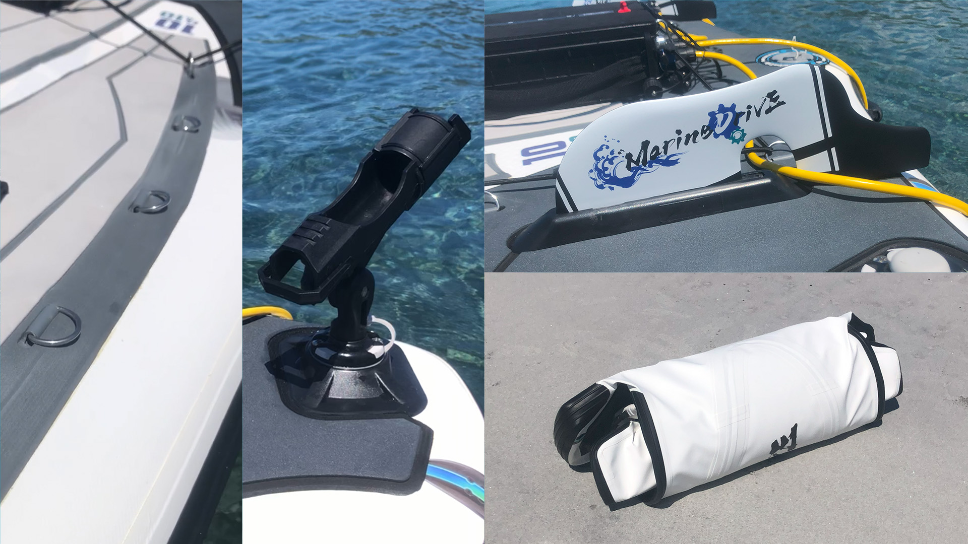 デッキに39個のDリングが備わり、好きな場所にクーラーなどの手荷物を固定できる。また6か所にロッドマウント、デッキのテールには着脱式のセパレータフィンを搭載