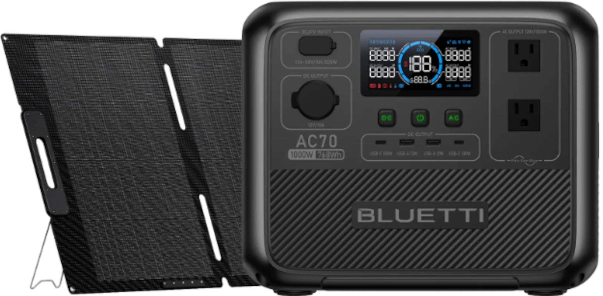 BLUETTI ポータブル電源AC70＆ソーラーパネルMP200セット