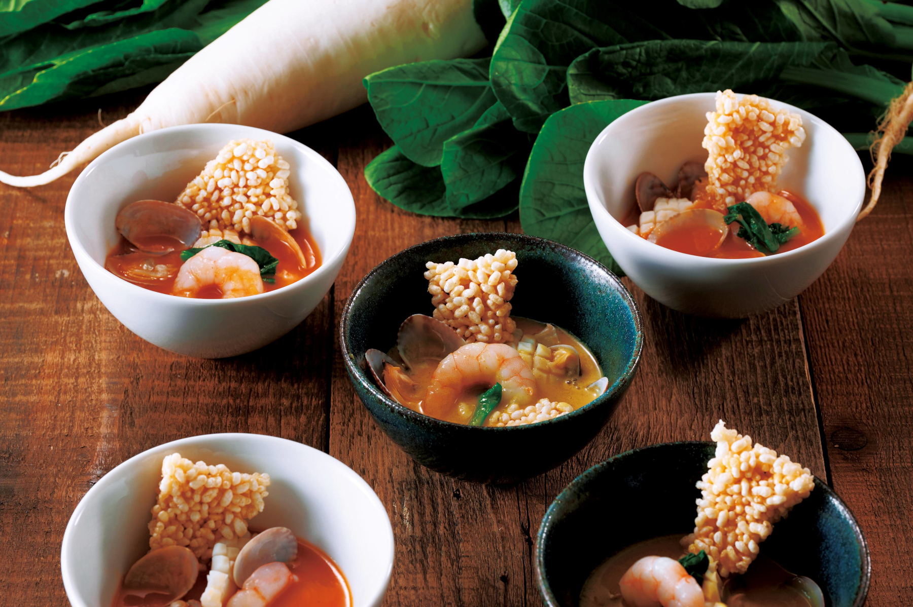 魚介入りスープおこげ