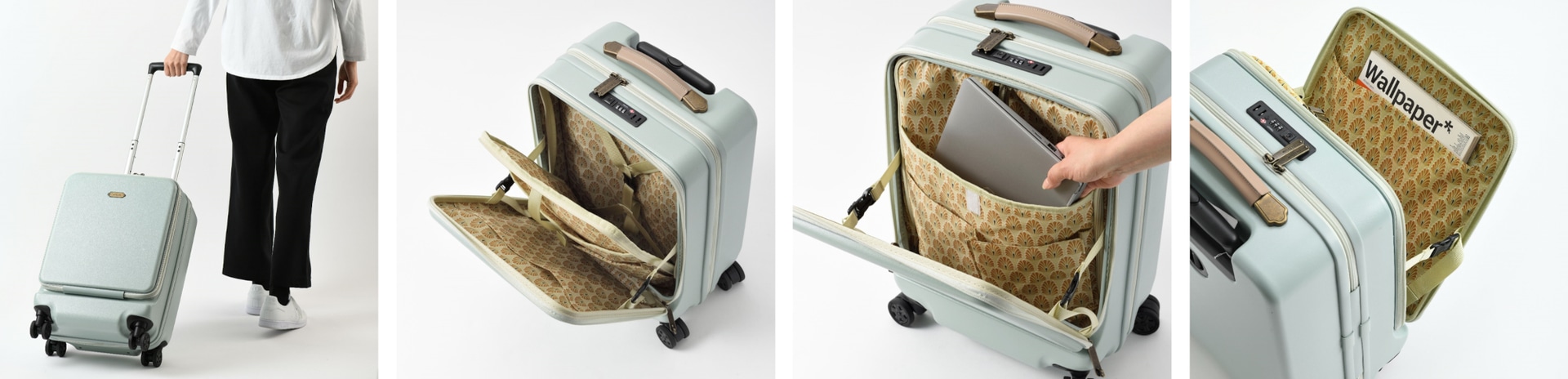 角度調節が可能なフロントポケットを採用