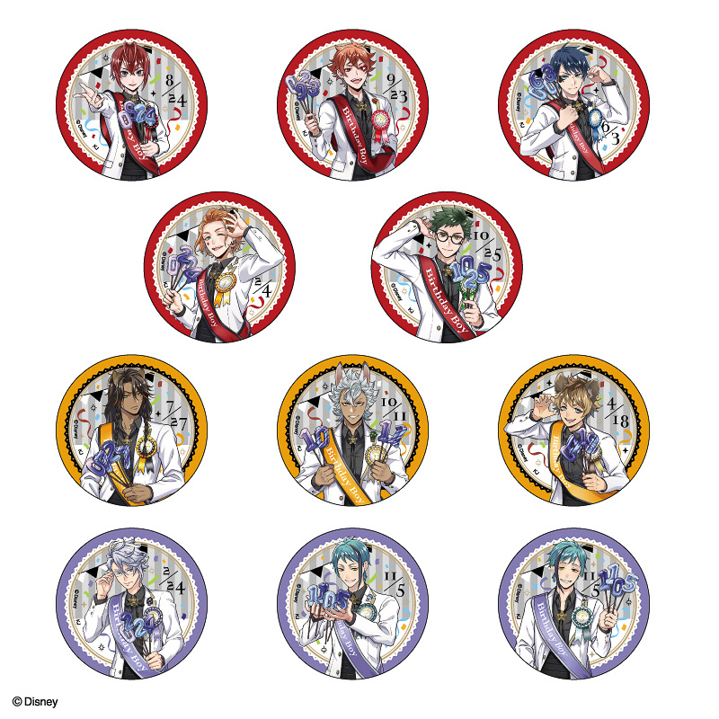 「トレーディング75mm缶バッジvol.1 おめかしバースデーver.」（1パック594円／1BOX6534円）