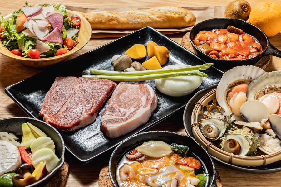 お部屋食は地元食材を使用