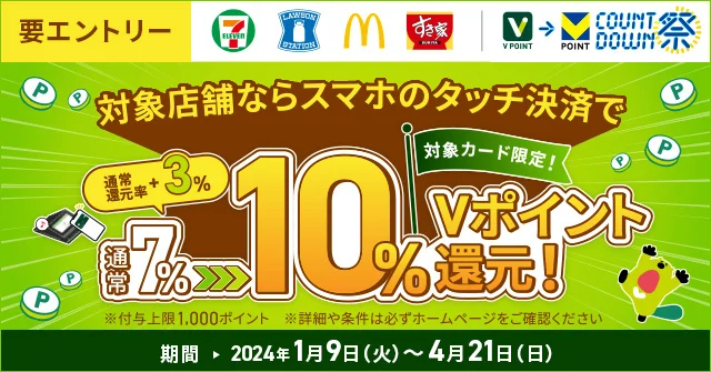 ポイント付与率が10%までアップ