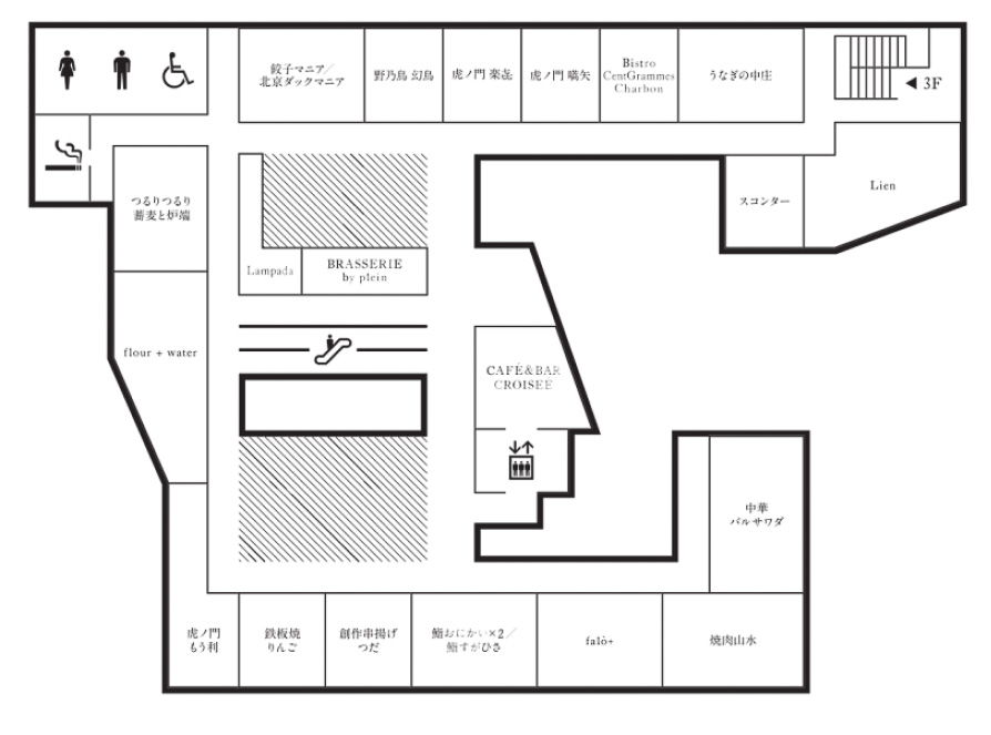 4階に入居している飲食店は20店舗