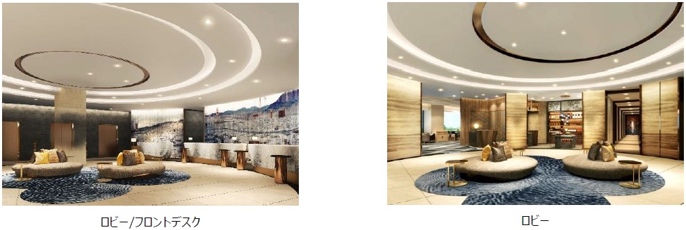 この地ならではの風景をモチーフにしたロビー