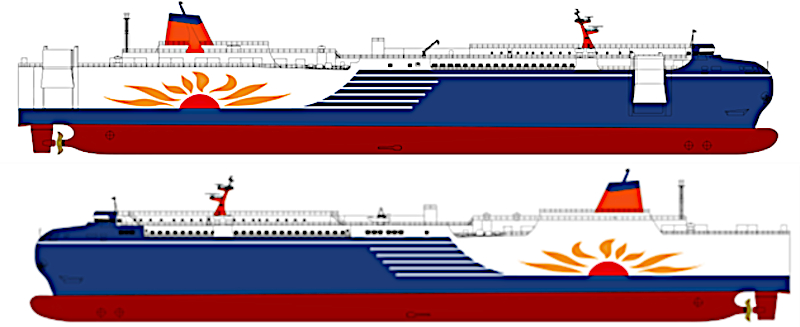 LNG燃料フェリー2隻のデザイン