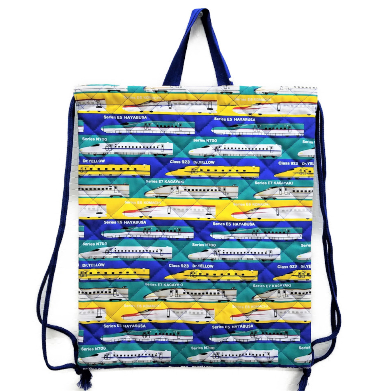 新幹線 キルトナップサック アイロンお名前シール付き（1870円）