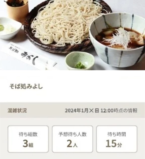 飲食店の混雑情報